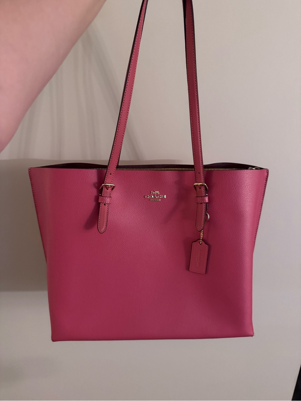 Coach Pink Leather Tote Bag